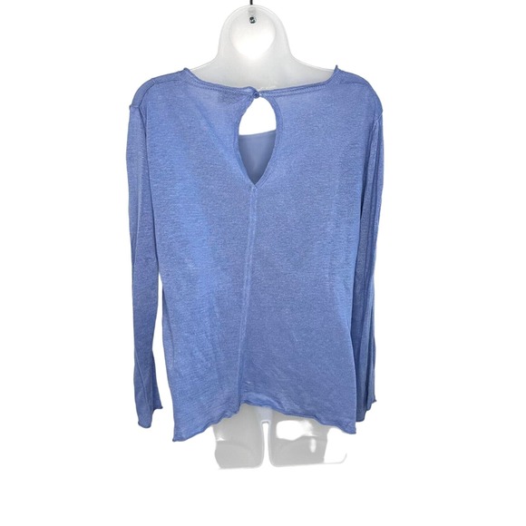 Wrap London Women's Light Blue Sweater w/Sequined Front Key Hole Back Size 8 - Picture 3 of 10